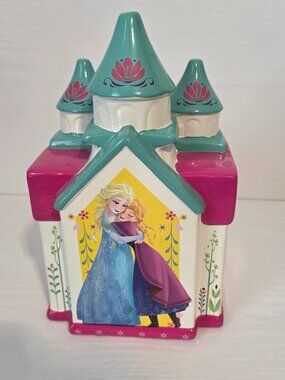 Disney Frozen Castle Piggy Bank Elsa Anna Olaf Ceramic Princess Bank